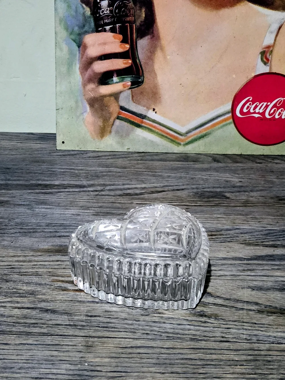 Vintage Mikasa Clear Cut Glass Heart Trinket Box